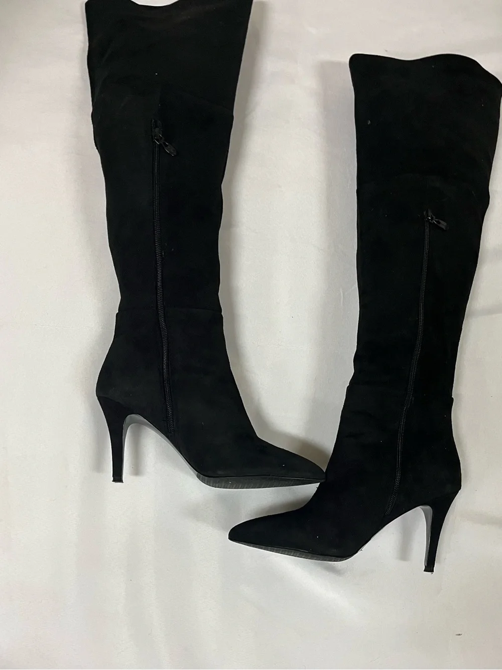 Tahari Ali Black Suede Over-the-Knee Boots - Elegant Women's Knee High Boot